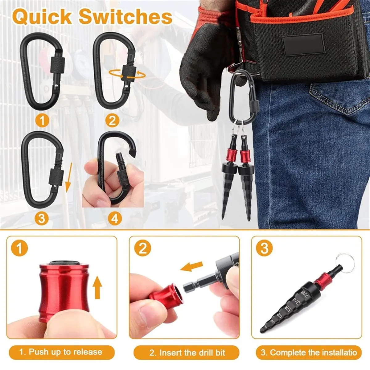 DT56 6-in-1 Swage Tool HVAC Repairing Set,Air Copper Tube Expander Swaging Tool with 1/4In 3/8In 1/2In 5/8In 3/4In 7/8In Bits