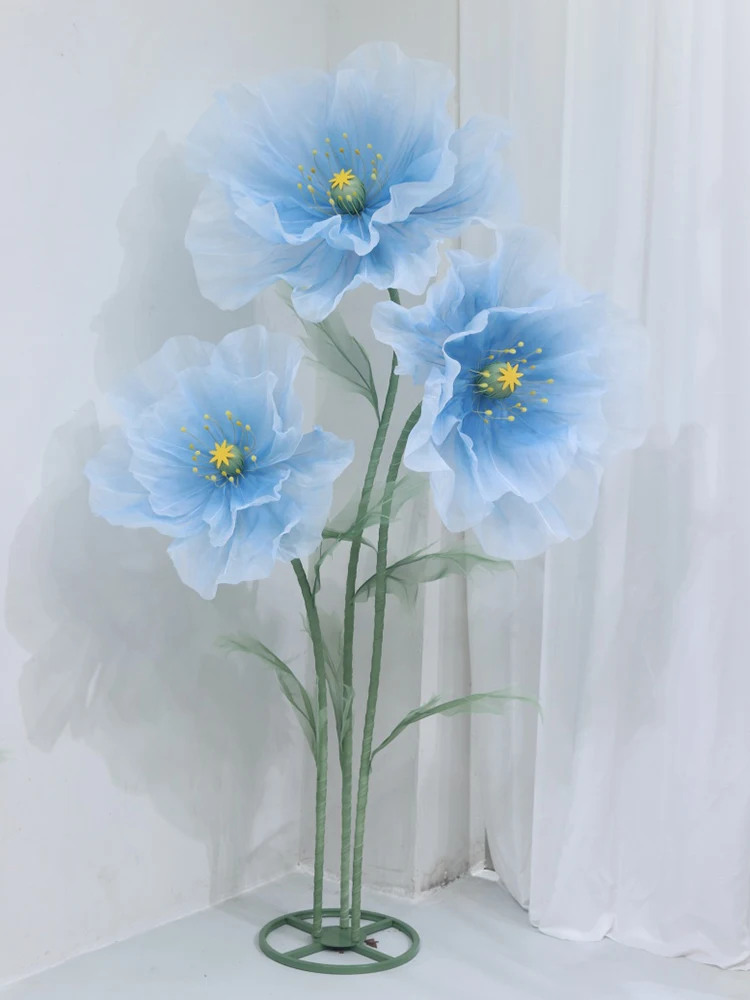180 cm Zijden Klaproos Kunstbloemen Bruiloft Decoratie Bruiloft Weg Lood Bloem Etalage Party Garden Home Decoratie