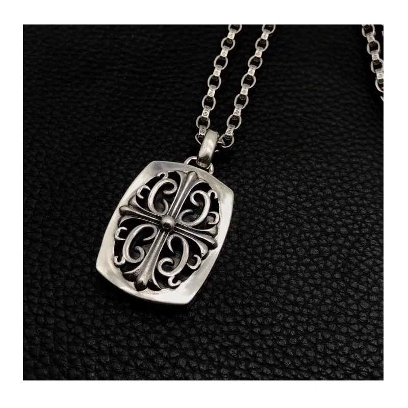 Chaoxuan Luo Xin Necklace Trend Punk Long Pendant Thai Silver Men's and Women's Cross Hexagram Necklace