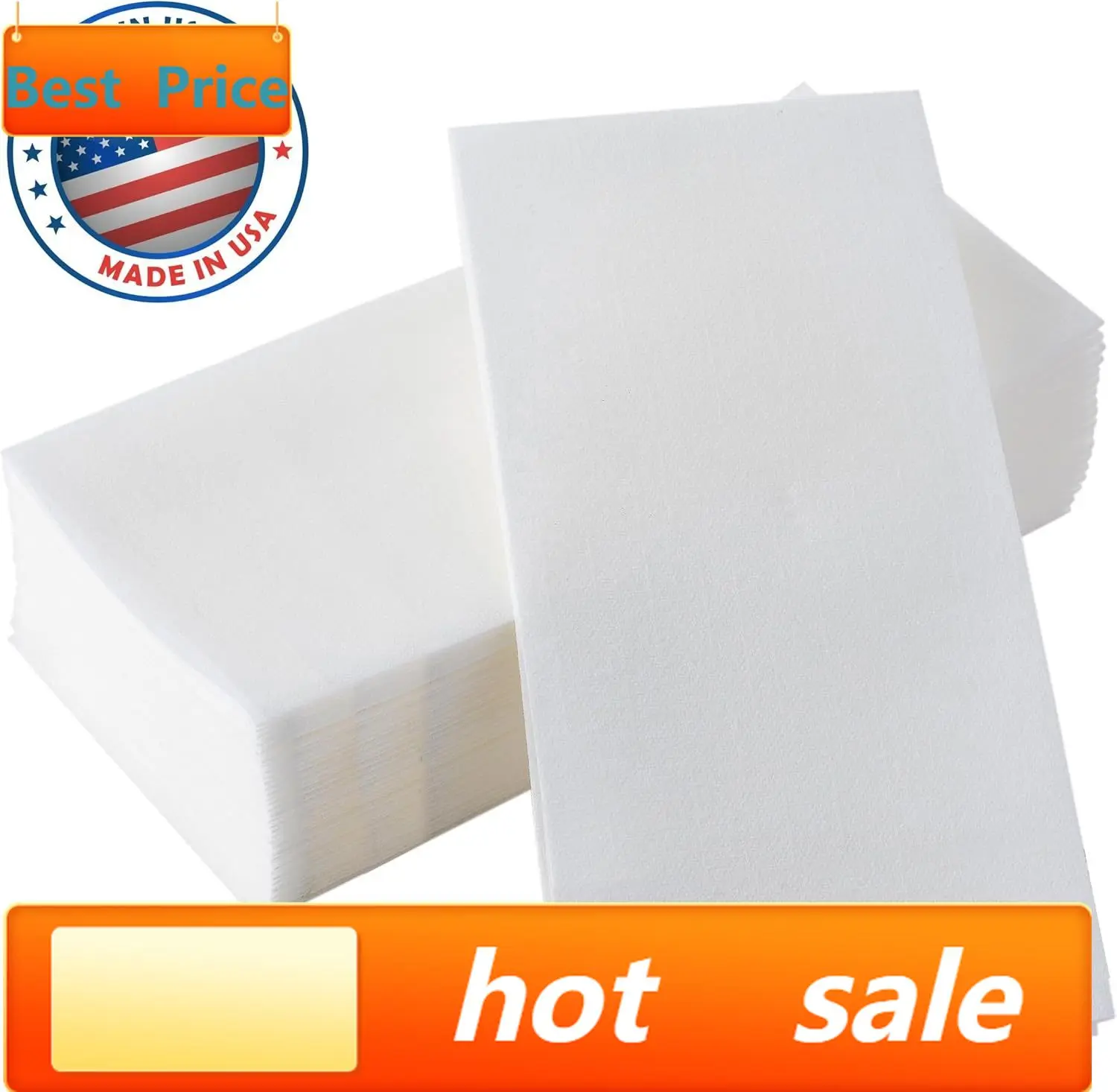

hot-selling1000-Pack Disposable Bathroom Napkins | Linen-Feel Guest Towels, Made In USA | Cloth-Like Hand Tissue Paper, White, 1
