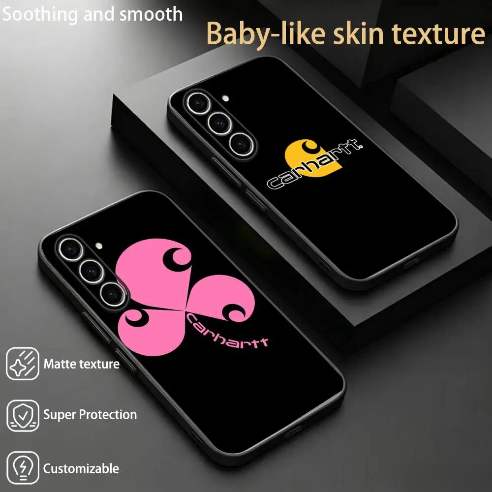 Fashion C-Car-HrttsES logo pattern ins  Phone Case For Samsung Galaxy S26 S25 S24 S23 S22 S21 Plus Ultra Fold A Soft Black