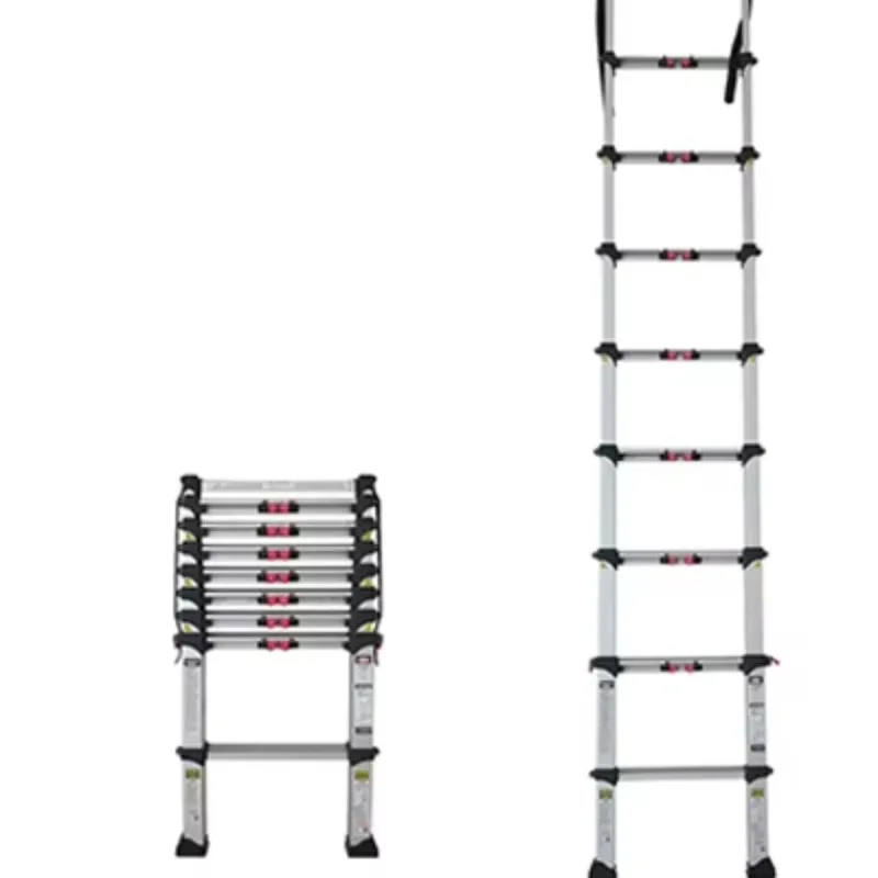 سلم قابل للطي متعدد الأغراض، سلم تلسكوبي باللون الأسود #5