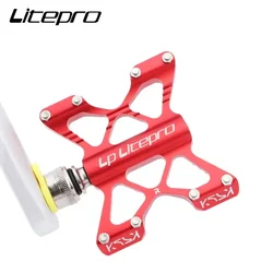 LP Litepro K5 Quick Release Bicycle Pedal Folding QR Pedal Aluminum Alloy Ultralight Antislip Road Bike Sealing Bearing Pedals