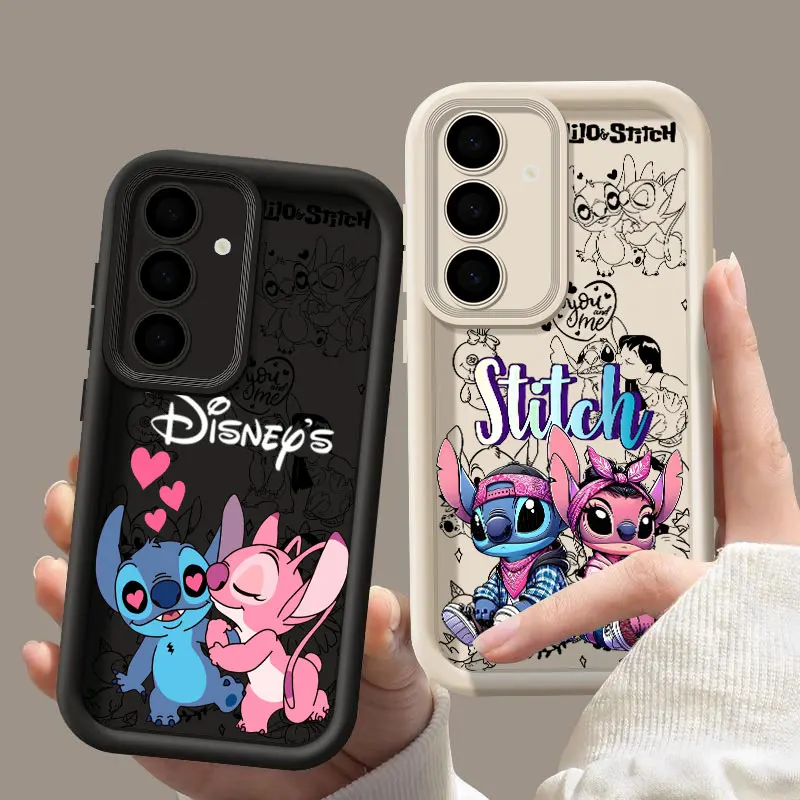Stitch Angel Lilo Silicone Case For Samsung Galaxy S26 S25 Ultra S24 S23 Plus S22 S21 S20 FE Shockproof Protection Phone Cover
