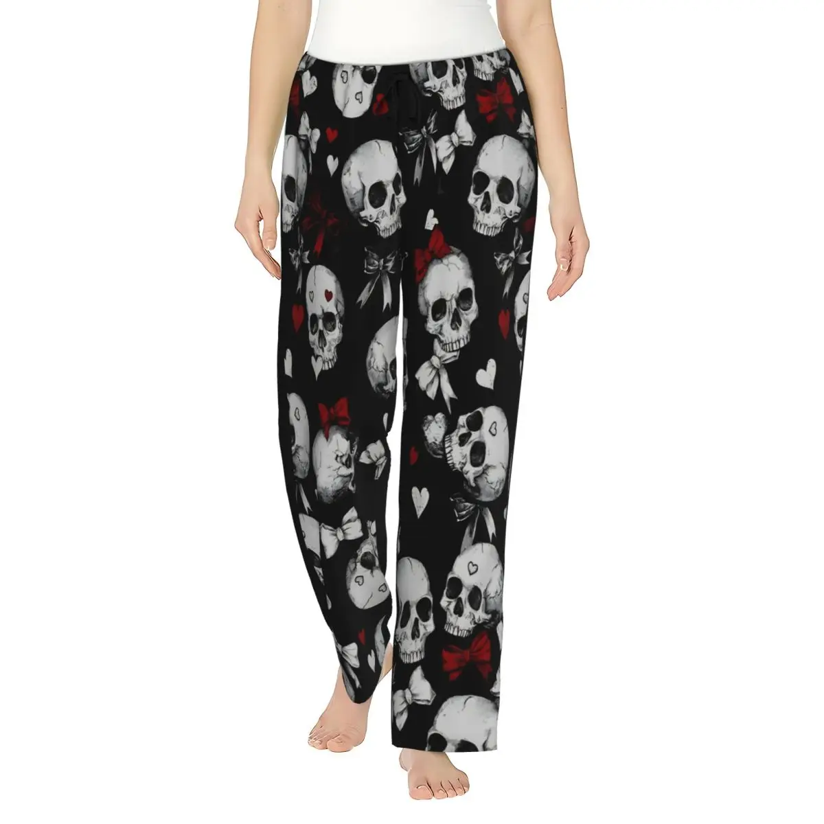 Halloween Gothic Girl's Lounge Pants Loose-Fit Victorian Goth Pajama Pants Dorm Sleepwear
