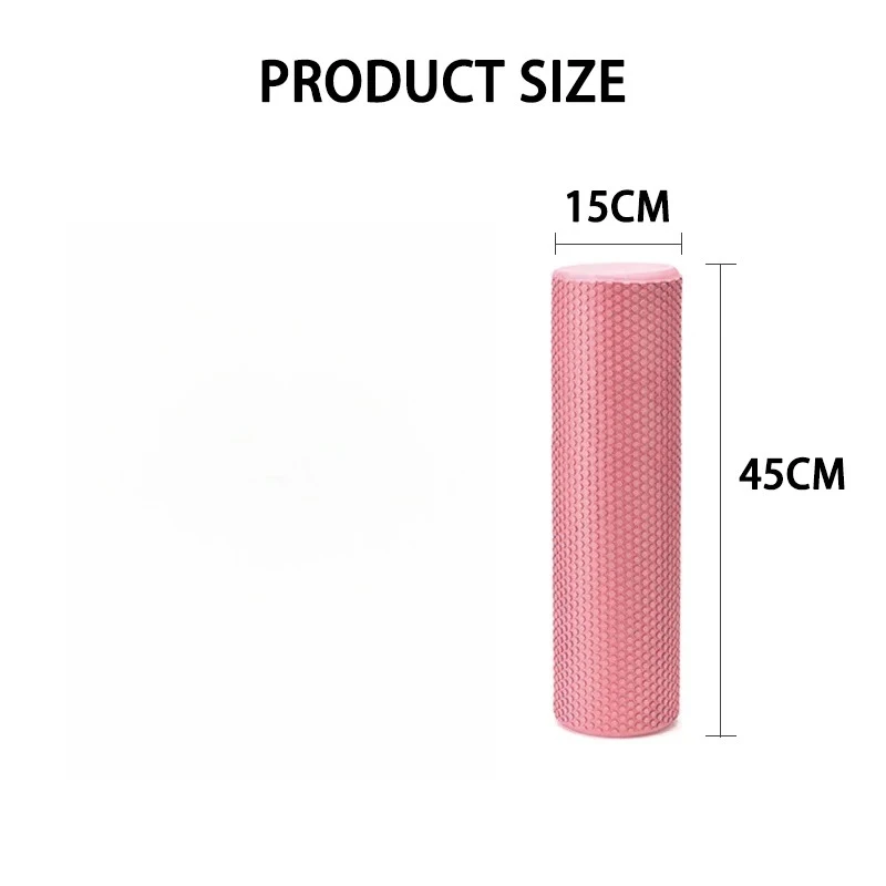 1Pcs 45×15cm EVA Foam Yoga Roller High‑Density Muscle Massager for Leg Back Body Pain Relief Fitness Exercise Home Gym Workouts