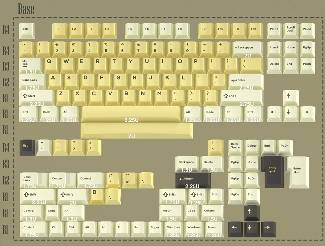 Imagem -02 - Hififox-doubleshot Conjunto para Teclado Perfil Cereja Pbt Keycap Rainbow 75 Ez60 Ez63 Made68 Amarelo Rosa Chinesa