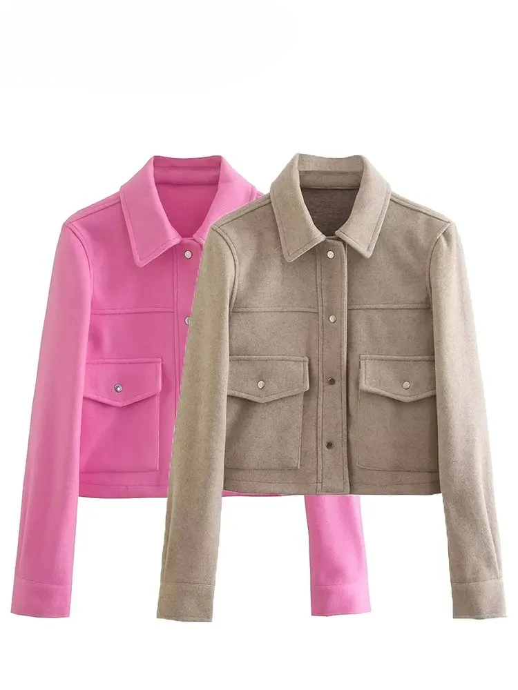 

Autumn New Women Casual Solid Coat Single Turn-Down Collar Breasted Long Sleeve Jacket Front Pockets Office Lady Outerwear