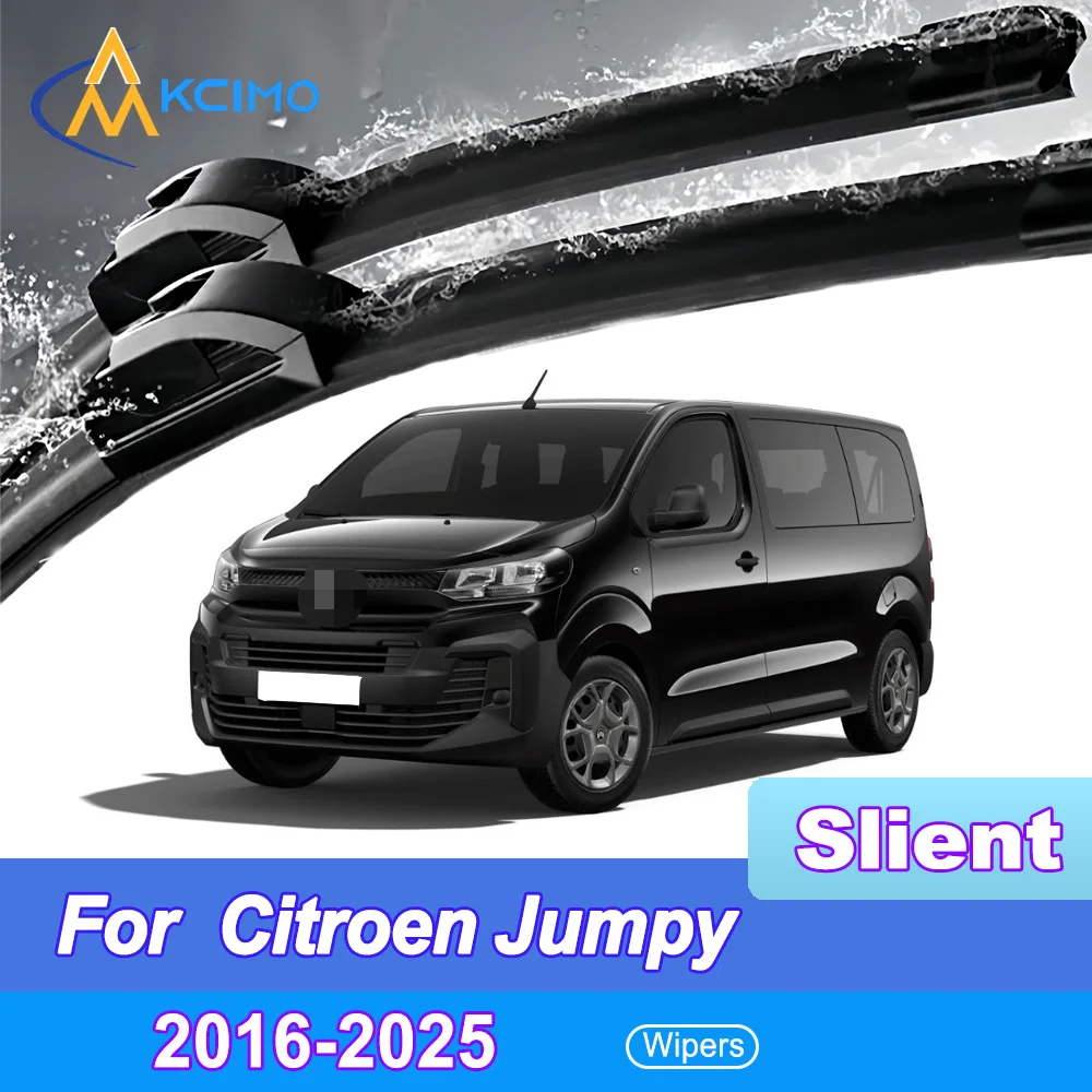 

2 Pack Silent Beam Wiper Blades For Citroen Jumpy K0 2016-2025 Noiseless All-Weather Design Windshield Rain Brush Accessories