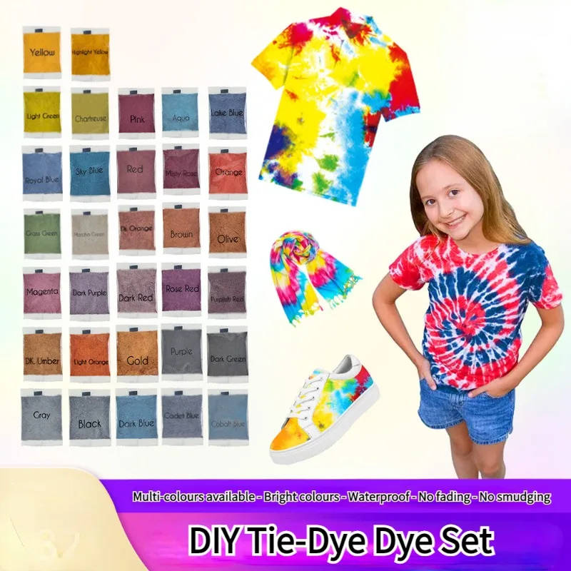 10pcs Cold Water Tie Dye Pigments Children Adult Cotton and Linen Garment Colouring Multi Colour Dyes DIY Kit Materials