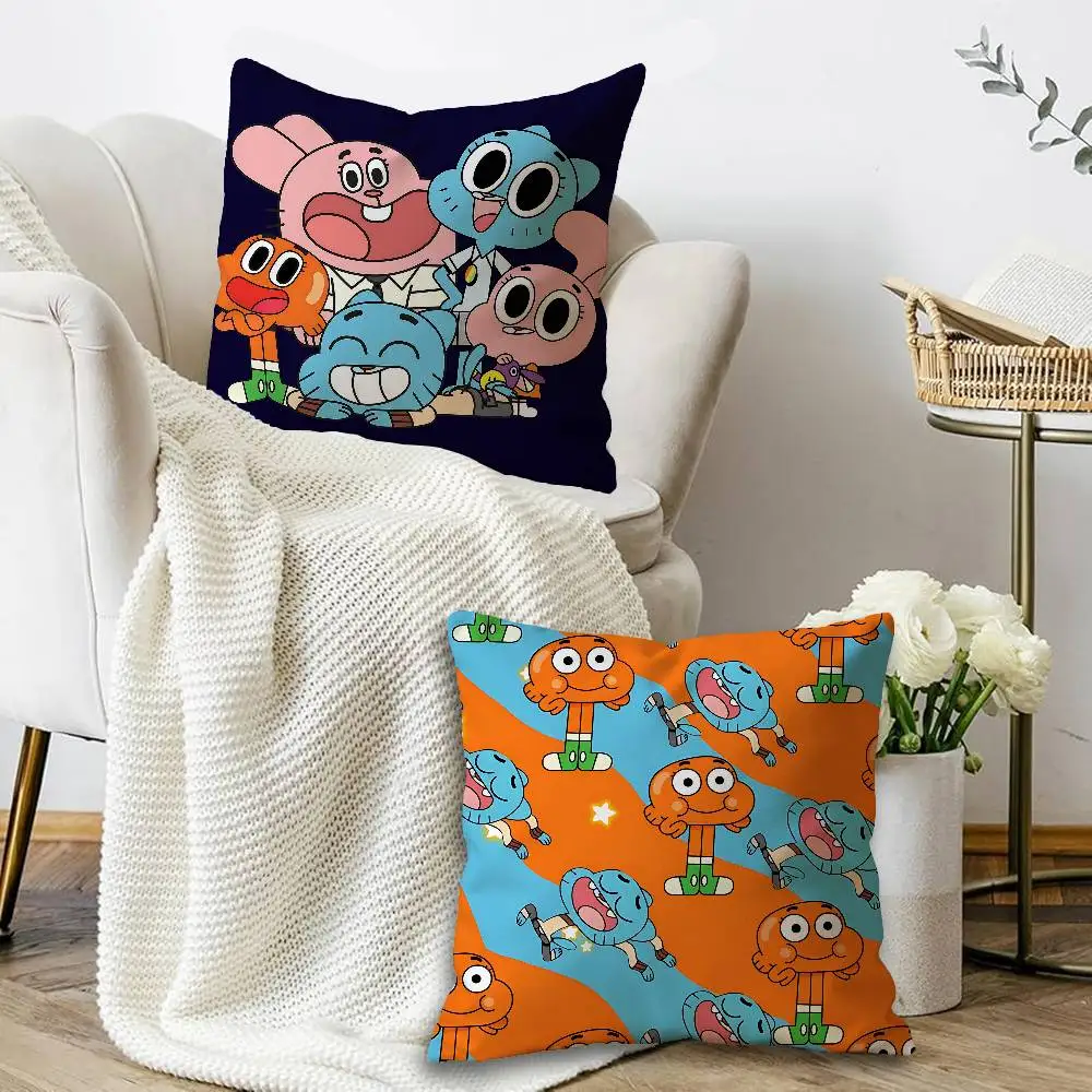 T-The Amazing World Of Gumball Cushion Cover Pillowcase Upholstery Sofa Throw Pillow Home Decor Pillowcas