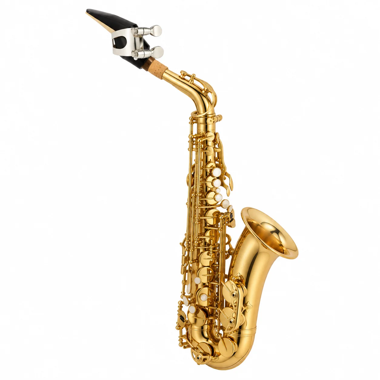Adjustable Screw Saxophone Ligature Double Screw Fastening Brass Material Saxophone Tip Clip Polished Hollow Cut-out
