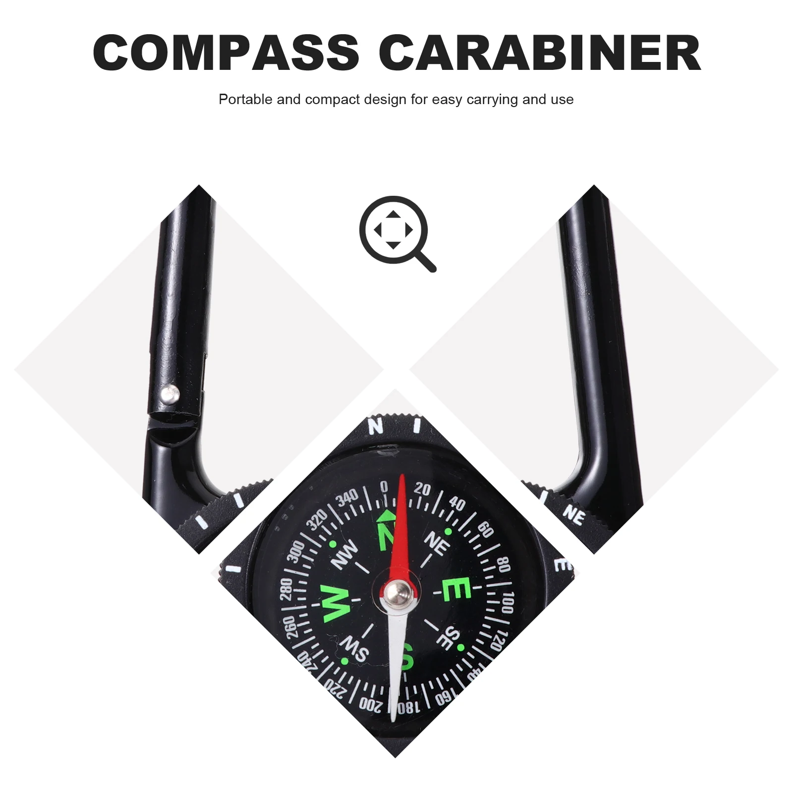 

Carabiner Multi functional Compass Thumb Diving Strap Hiking Camping Gear Snap Clip Keychain Mini Military Zinc Alloy Portable