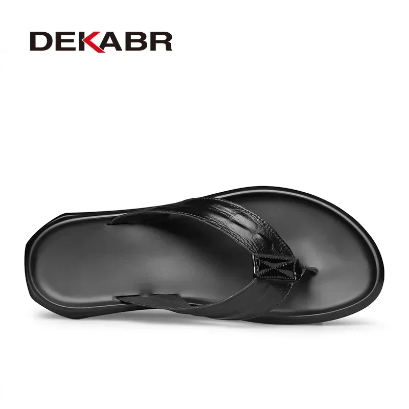 DEKABR Brand New High Quality Summer Comfortable Flip Flops Black Slippers Men Casual Shoes Non-Slip Breathable Size 37-45