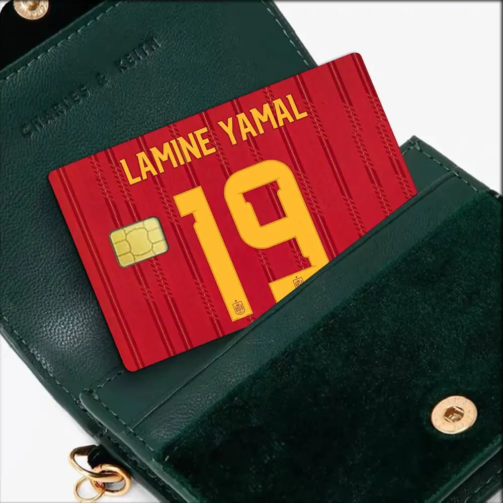 football Lamine Yamal   Waterproof Film Skin Cover Credit Card Stickers Debit Front Bank Bus Pass