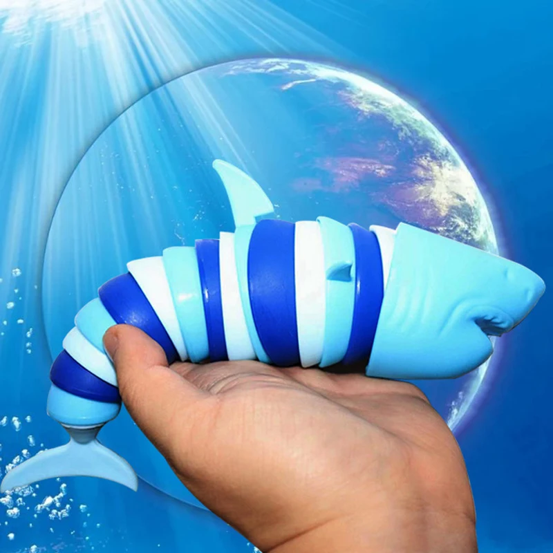 Stress Reliever Fidget Toy Kids Adults Funny Buckle Slug Dolphin Shark Anxiety Anti Stress Squishy Toy Colorful Slug lobsterToy