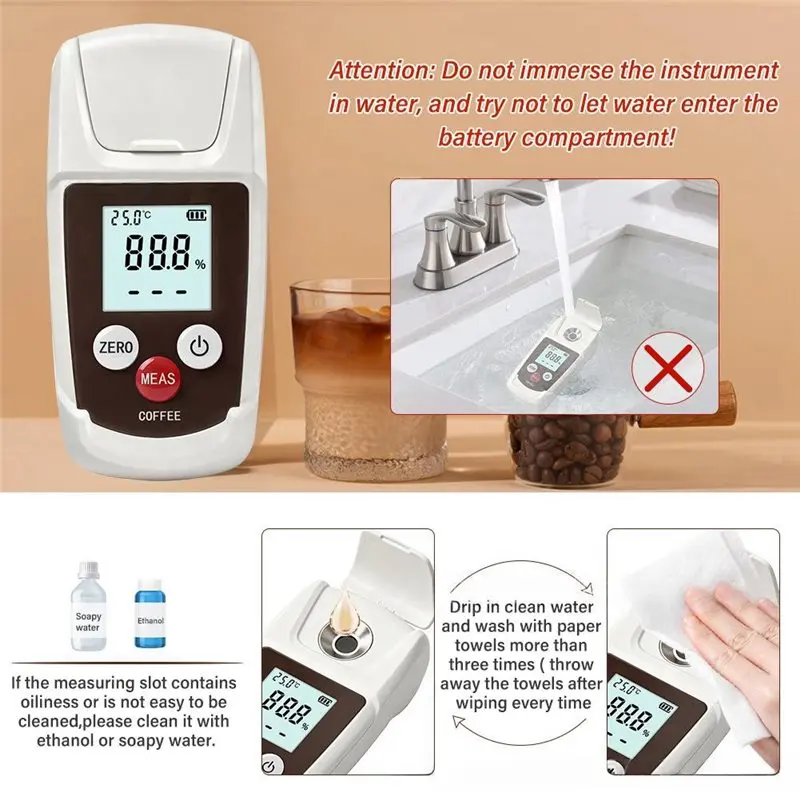 B08B-Digital Coffee Concentration Refractometer For Home Cafe Use
