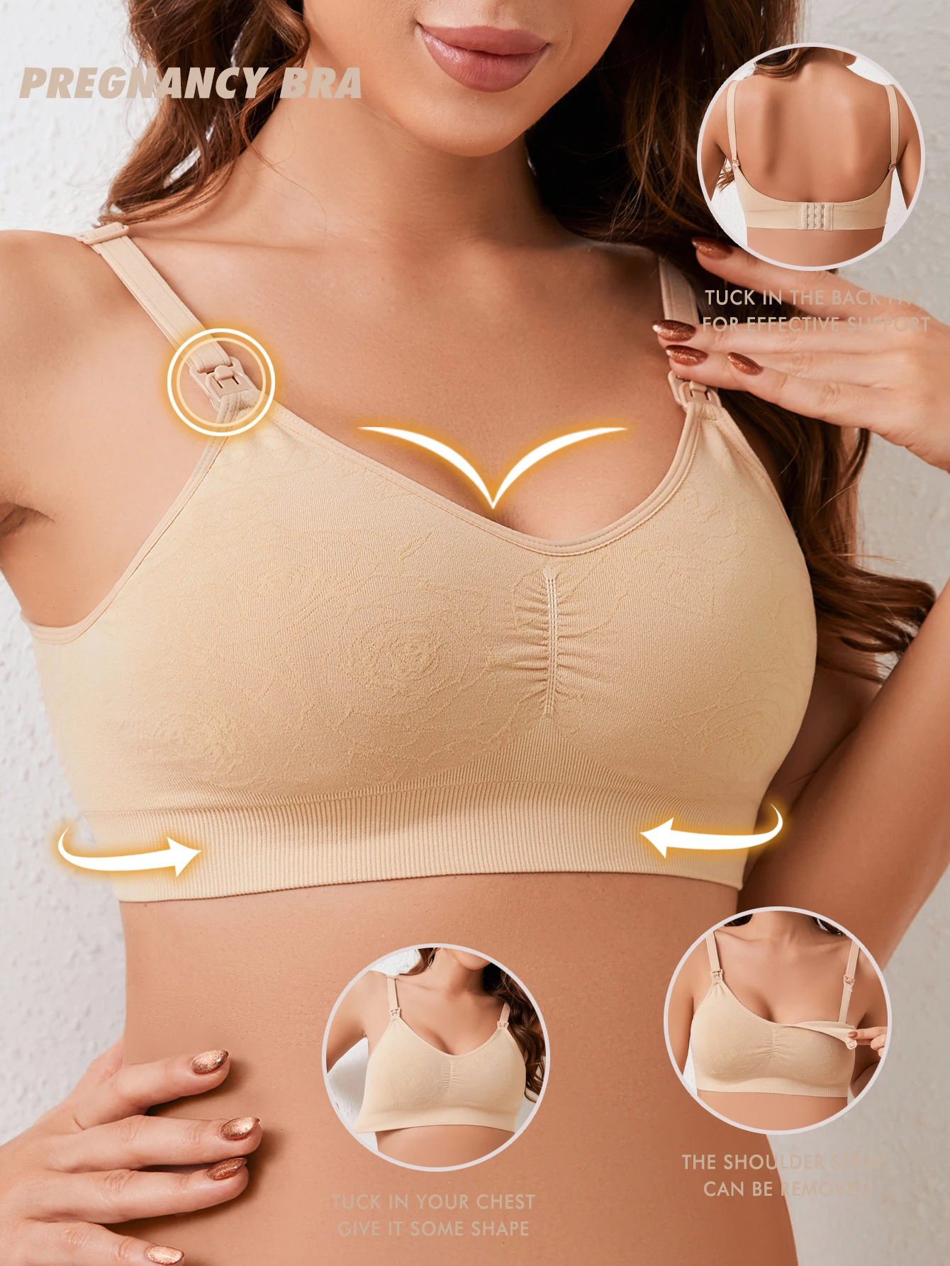 Высокое качество, одноручный бюстгальтер для кормления с пряжкой спереди, дышащее женское нижнее белье для кормления грудью, бесшовный бюстгальтер для беременных с эффектом пуш-ап