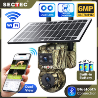 SECTEC 3K 6MP Solar Camera 4G SIM Security Outdoor Dual Lens Recording Humanoid Tracking Color Night Vision PTZ Cam