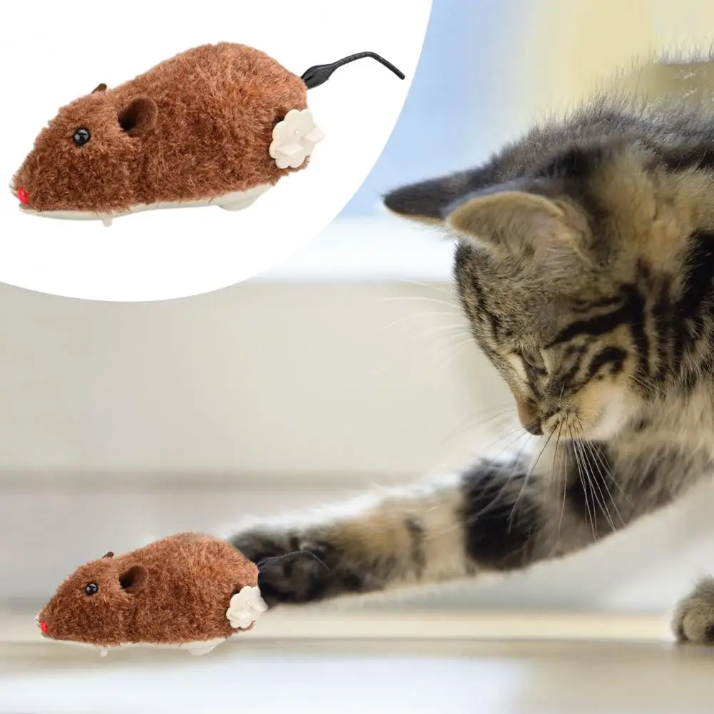 

Cat Toy Realistic Mouse Shape Entertaining Toy Boredom Relief Interactive Clockwork Cat Plush Toy Pet Supplies