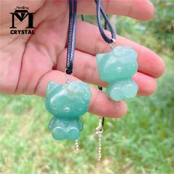 Natural Aventurine Quartz Stone Crystal Cute Cat Ornament Rough Raw Gemstone Healing Reiki Natural Quartz Stones Ornament