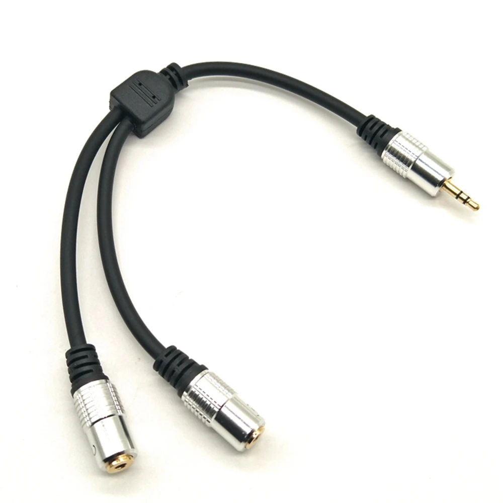 Switchable dual interface gold-plated aluminum shell 3.5mm mobile phone earphone microphone 1-2 extension cable