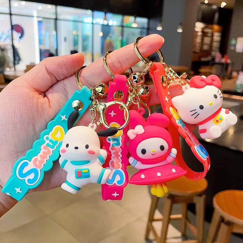 New Cartoon Fashion Cute Fun Keychain Soft Glue  Ring Chain Men Women Mobile Phone Bag Car Pendant Christmas Gift