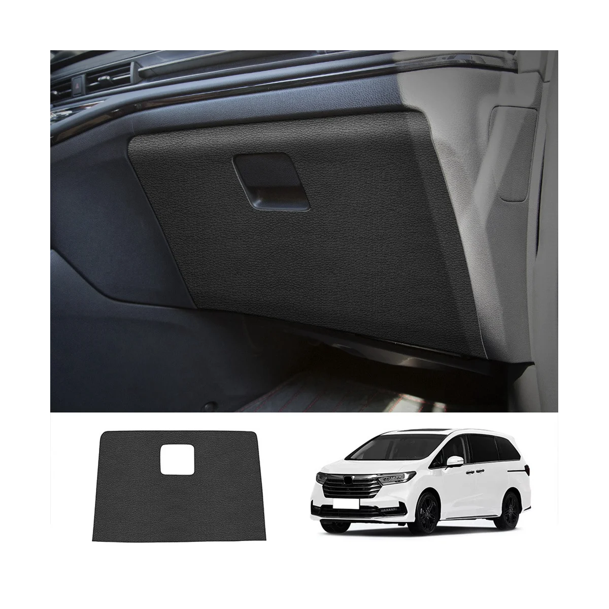 Car Lychee Skin Leather Storage Glove Box Protector Pad Anti-Kick Pad Anti-Dirty Mat Cover for Honda Odyssey 2022+