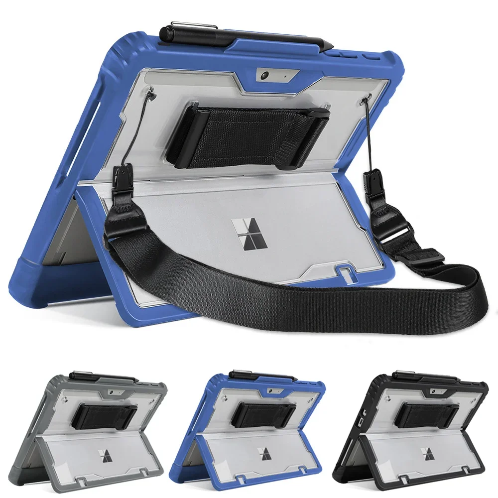 

Защитный чехол для Microsoft Surface Pro 9 Surface Pro 11 10 9 8 7 6 5 4 Plus + GO 1 2 3 4 чехол с держателем для ручки и ремешком на руку