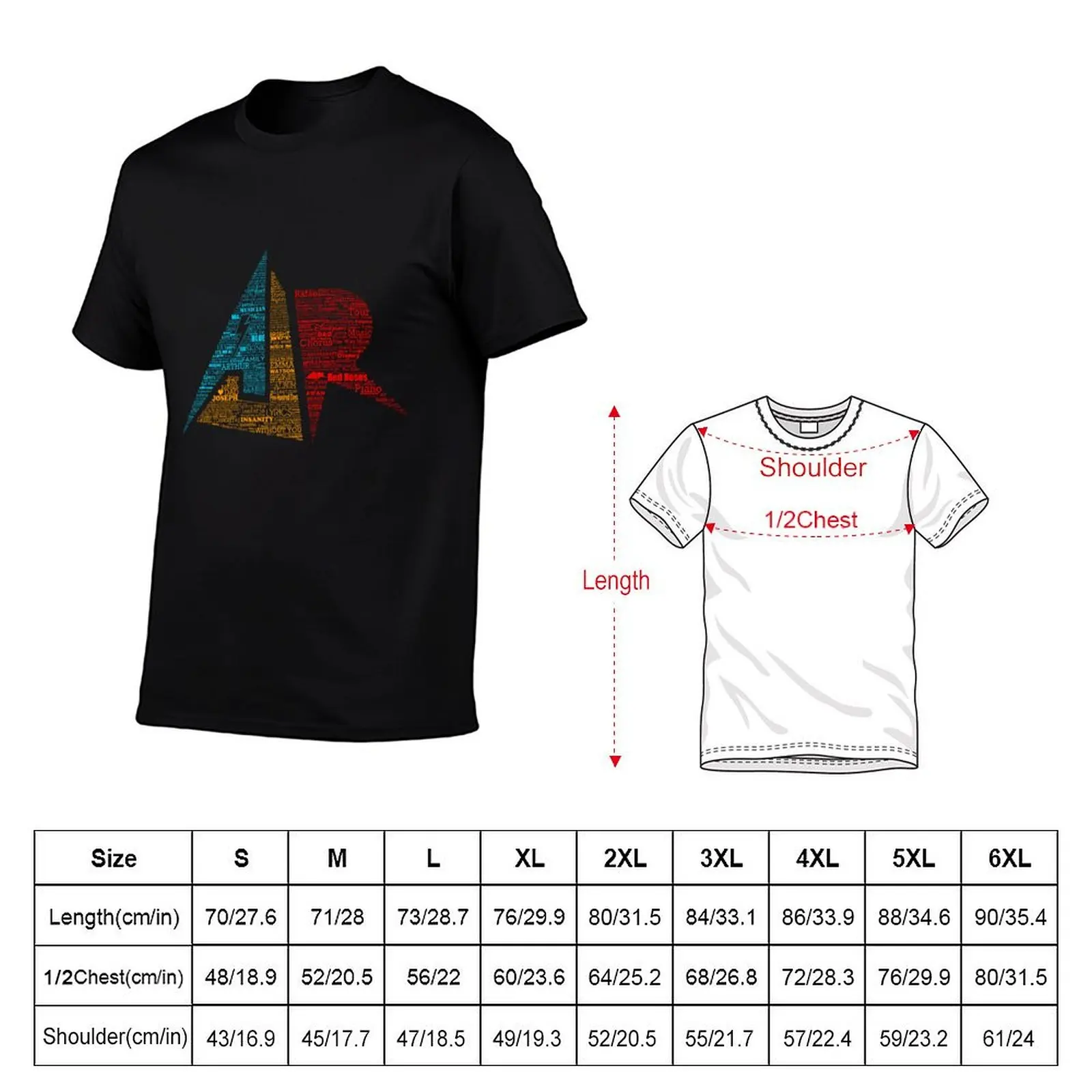 AJR typography - Solid Default Colours T-Shirt Thanksgiving Casual Tee