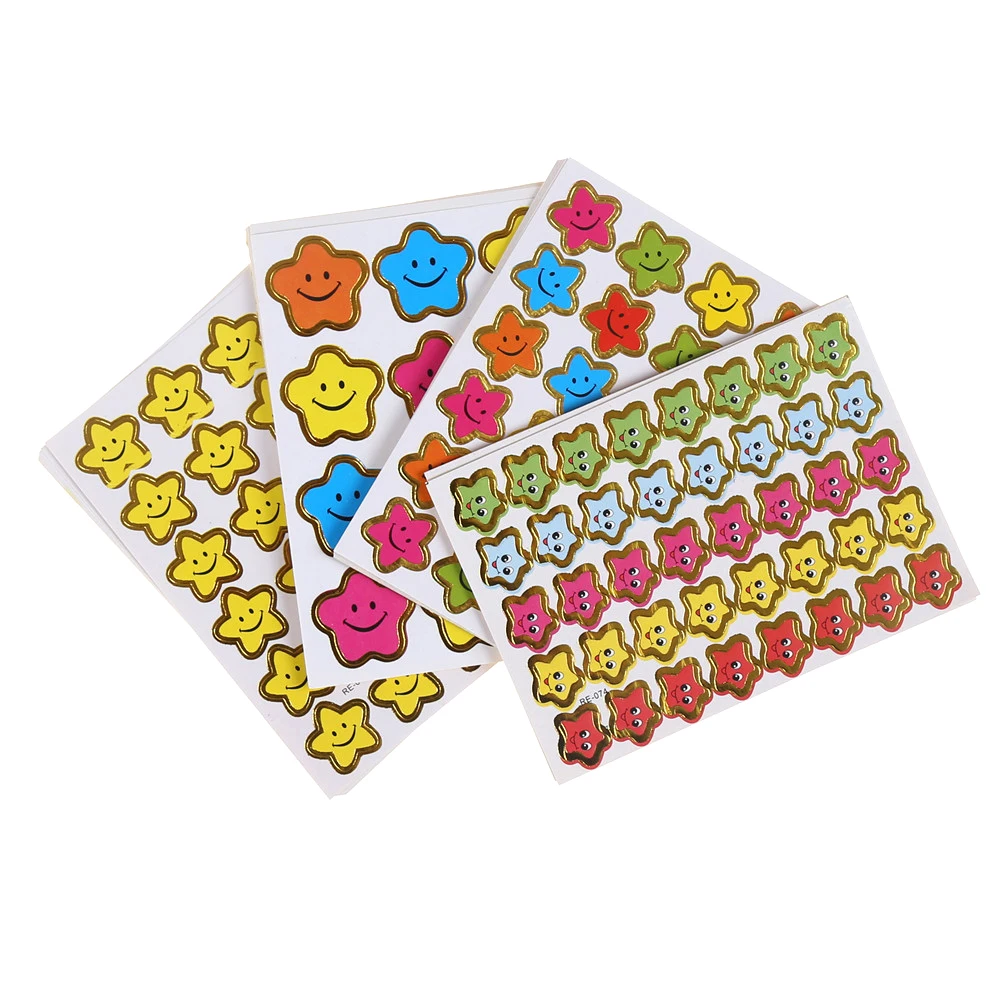 10sheets Kids Boys Girls Cute Smile Little Star Stickers School Teacher Rewards Encouragement Reward Sticker Toys