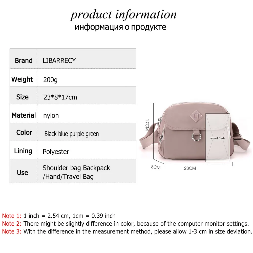 Small Bag ladies Msssenger Bag New Fashion Nylon Crossbody Bag for Women 2023 Casual Shoulder Bag Zipper Student Phone Purse Bag