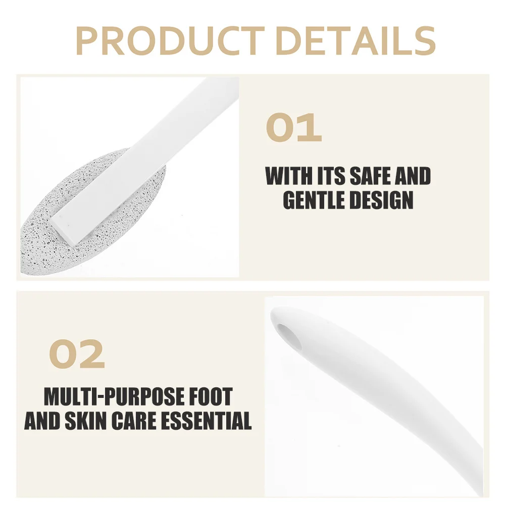 

2Pcs Pedicure Foot File Callus Remover Long Handle Pumice Stone Brush for Smooth Soft Feet Pumice Stone for Feet