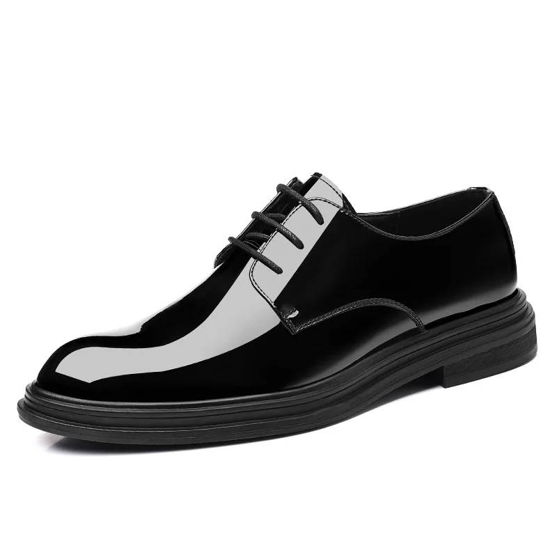 6CM Men Height Shoe 8CM Man Elevator Dress Shoes Patent Leather Mens Leather Business Shoes Oxford