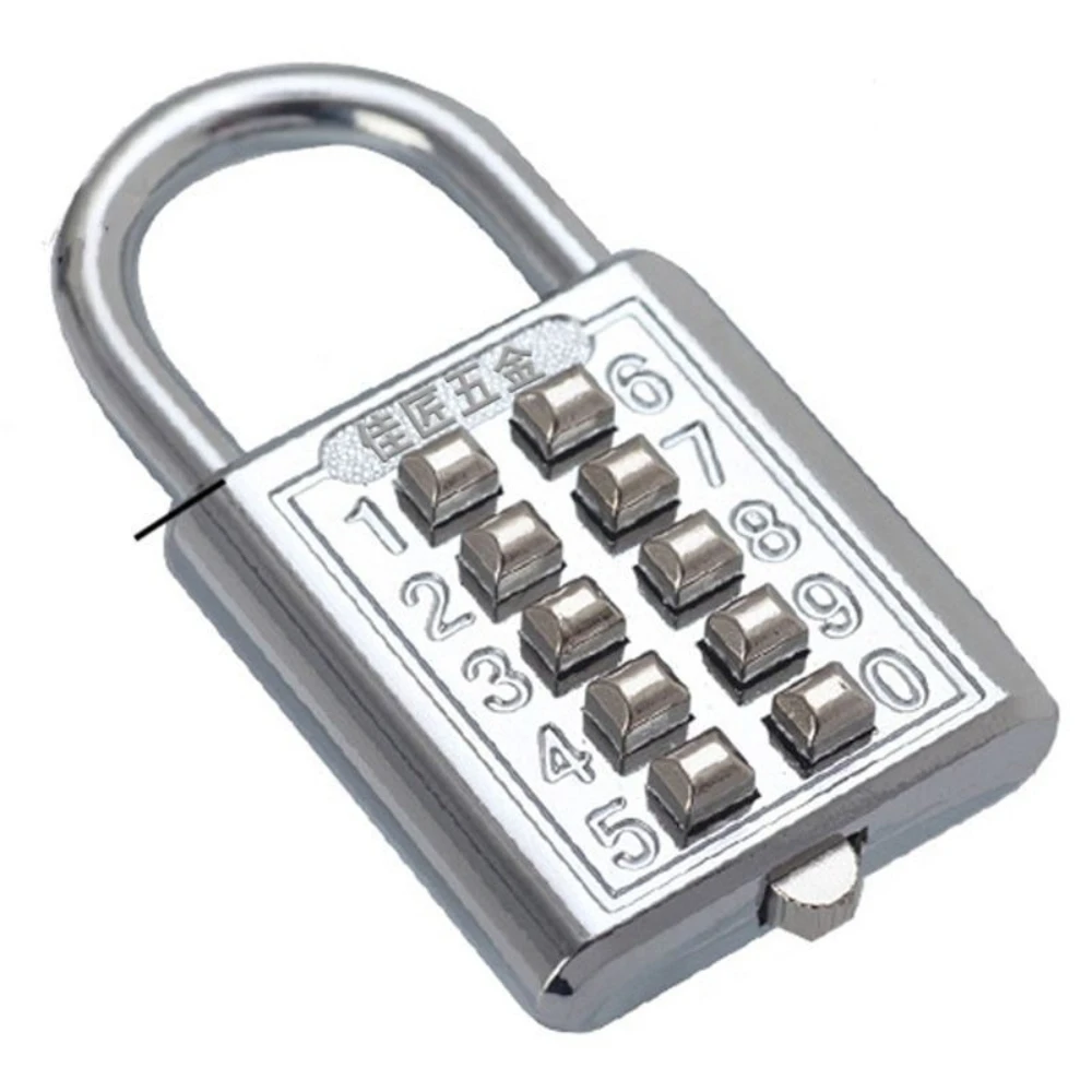Sliver Padlock Luggage Locks Zinc Alloy 8 Digit Padlock Hardware Locks for Travel Suitcases Lockers Backpacks School Gate Garden