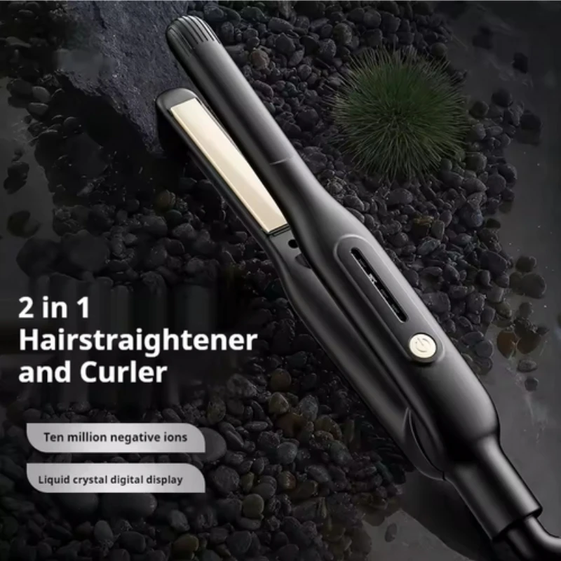 

Hair Straightener Ceramic Iron Plate with Negative Ion LCD Display Portable Hair Styler for Men Straightening and Curling