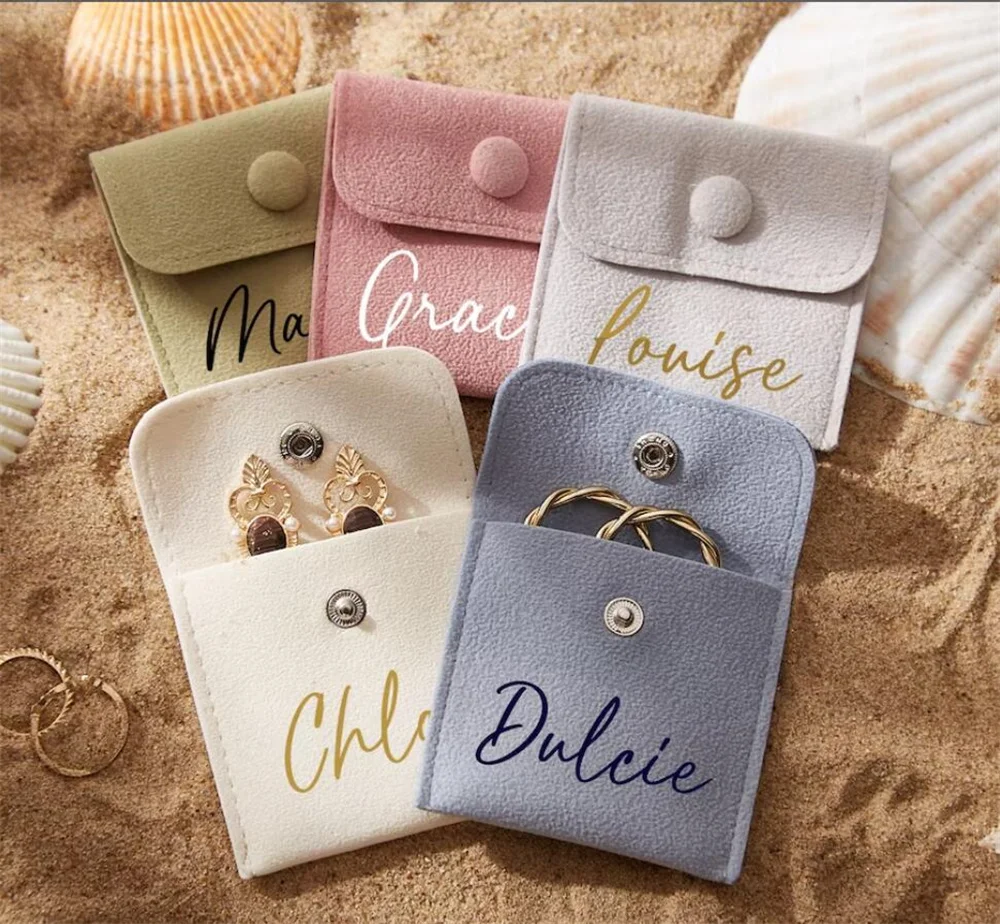 10pcs Personalized Jewelry Pouch Jewelry Packaging Earring Bags Necklace Packaging al Shower Bridesmaid Gifts Wedding Favor Bags