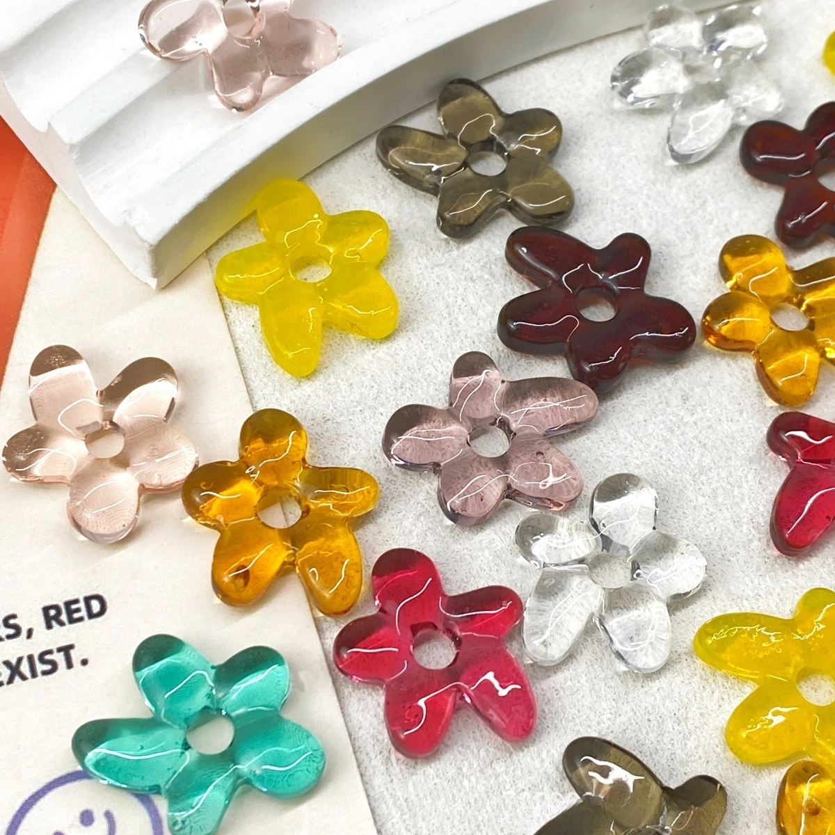 

Transparent Glass Irregular Hollow Flower Charms DIY Jewelry Accessories for Earrings Necklaces Pendants Hair Ornaments Making