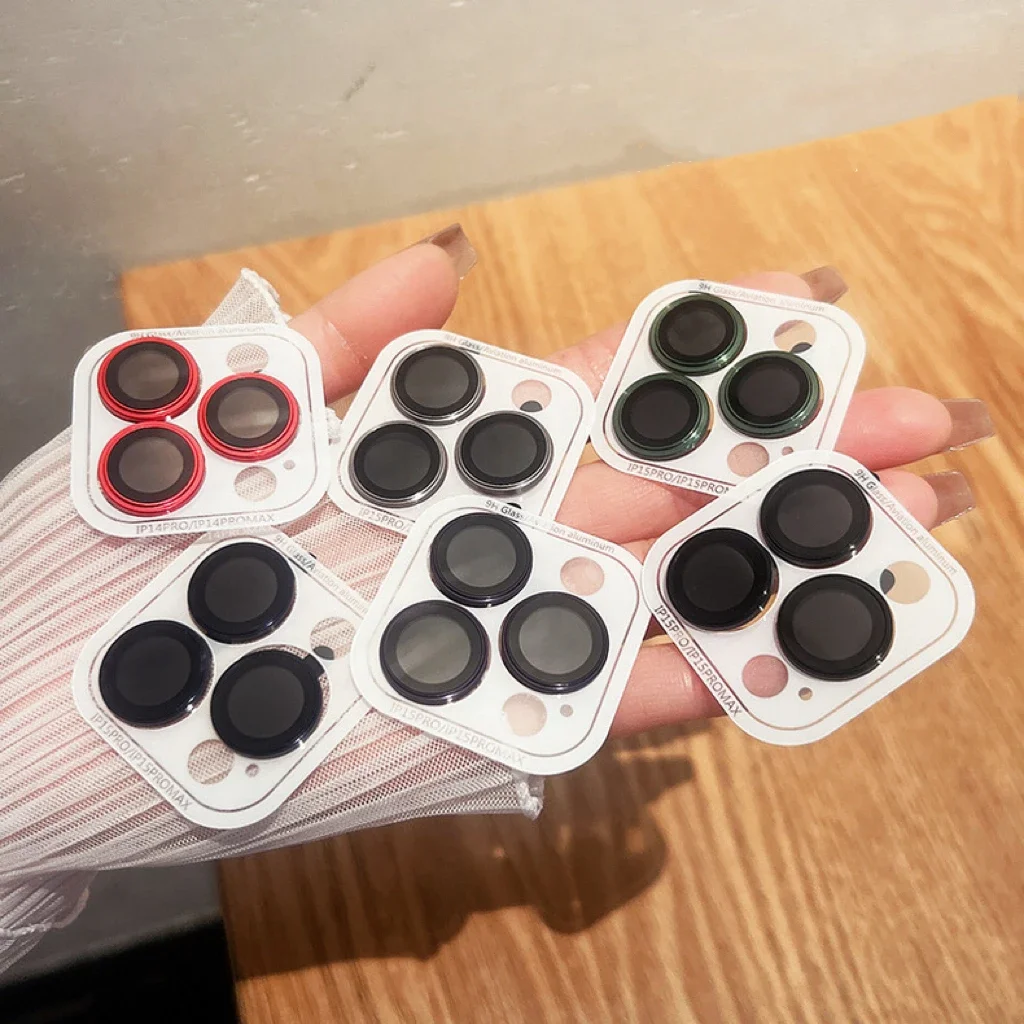 2-3 قطع من واقيات الكاميرا الدائرية المعدنية لهاتف آيفون 15 16 برو ماكس