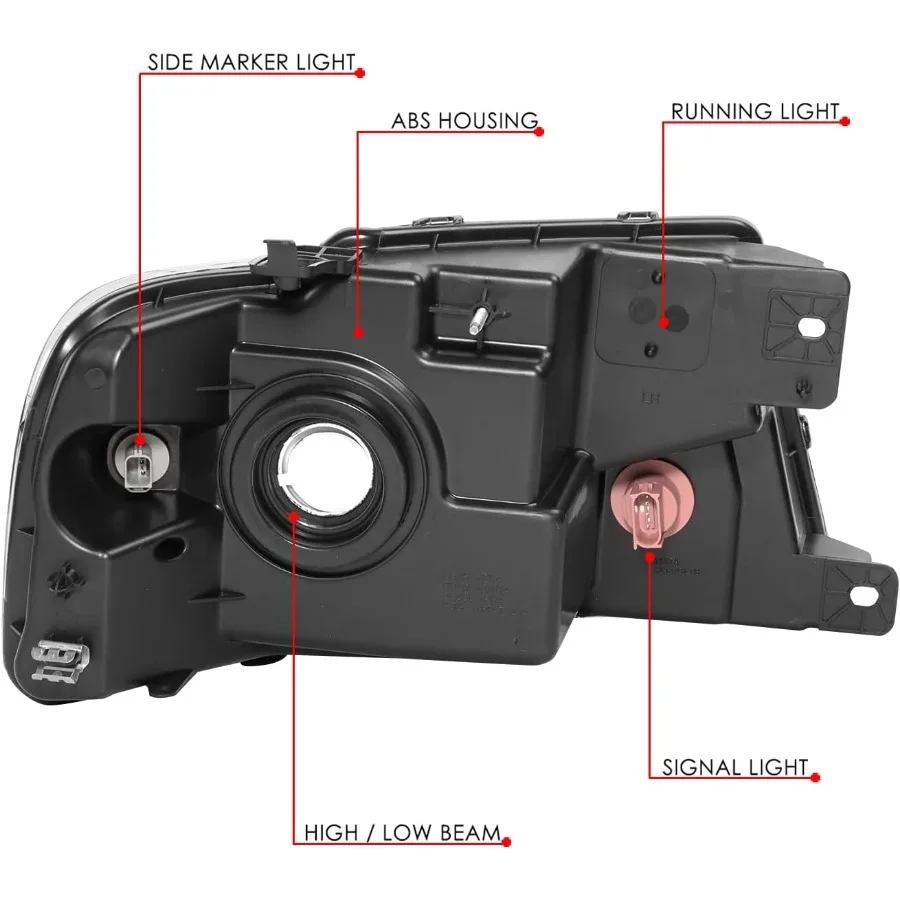 HLOHF1504SMCL1 Smoke Lens Headlights Replacement for 20042008 F150 and 20062008 Mark LT Trucks Enhanced Visibility and Modern A