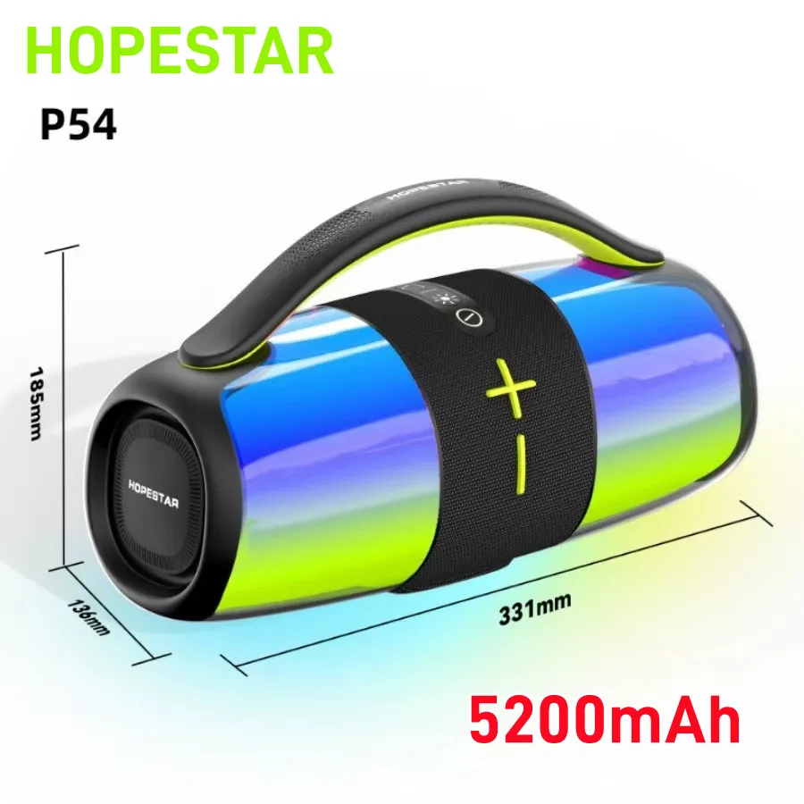 Оригинальные Bluetooth-колонки HOPESTAR P54, музыкальный импульсный портативный сабвуфер, мощный беспроводной бумбокс, аудиоцентр, светодиодный светильник для ПК