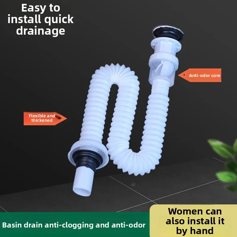 

Washbasin Sewer Pipe, Washbasin Basin Basin Basin Deodorant Sewer Pipe Drain Pipe Set Accessories