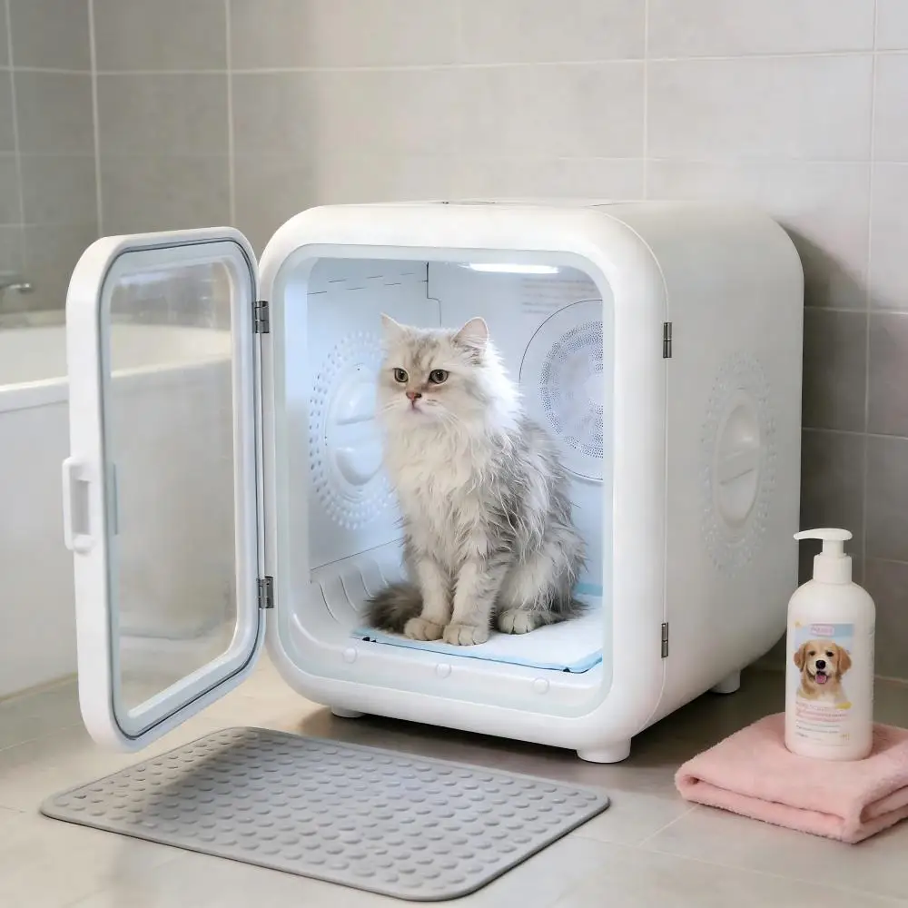 Automatic Pet Dryer Box For Cats And Small Dogs Ultra Quiet Dog Hair Dryer With Smart Temperature Control And 360 Drying Oem