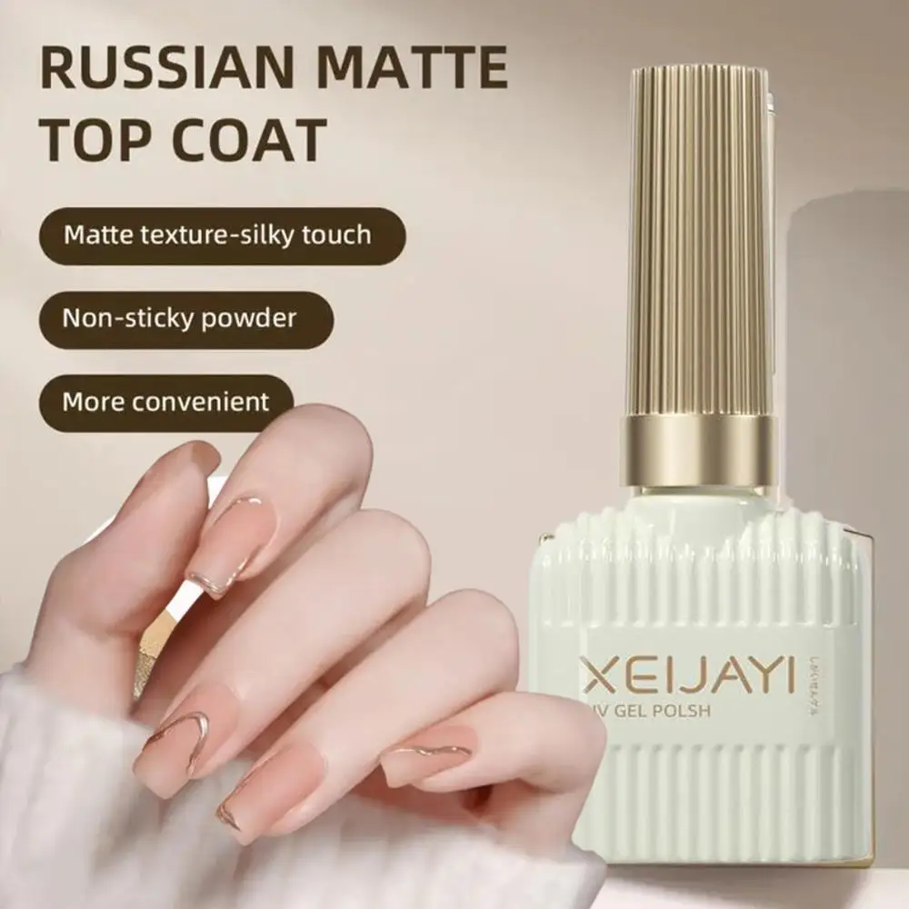 15ml Russo Opaco Base Top Coat Smalto Gel Semi Permanente Soak Off UV LED Vernice Polvere antiaderente Opaco Top Nail Gel Polish gy