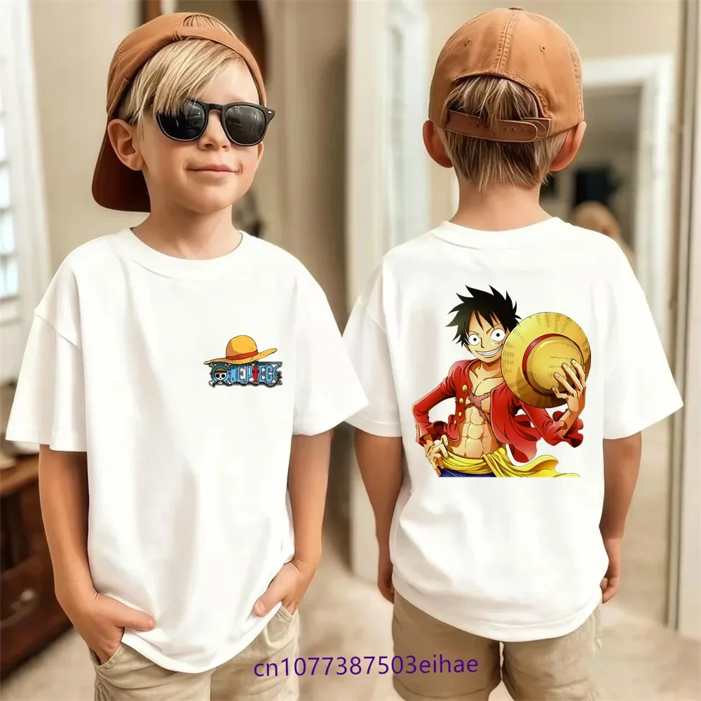 

Футболка One Piece для мальчиков и девочек, летняя детская футболка с героями аниме, Луффи, Зоро, Нами, Чоппер, милая одежда, футболки с героями мультфильмов, подарки на день рождения, топы
