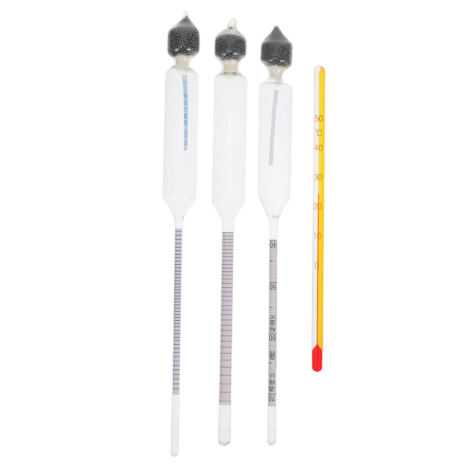 

3pcs Alcohol Meter Hydrometer For Glass Thermometer Wine Measure Tool Wine Making Industry Home Use Alcohol Tester