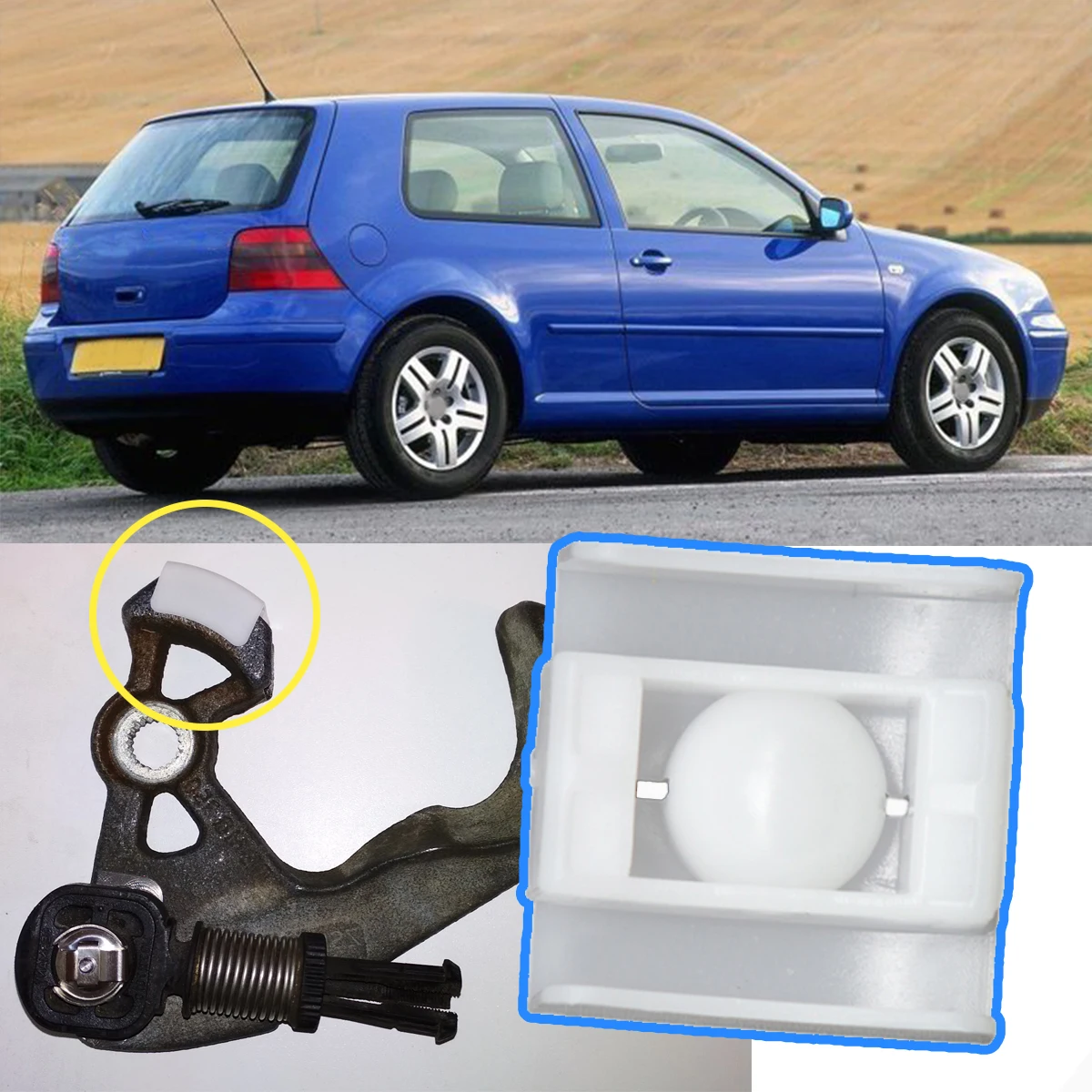 For VW Golf MK4 Lupo Polo Caddy Shifter Rod Bushing Relay Lever Guide Sliding Shoe Footer 5/6 Speed Gear Change Linkage Pivot