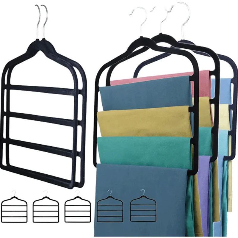 3Pcs Pants Hangers Closet Organizers Jeans Hangers for Trousers Scarf Dorm Room Essentials for College Students Space Saving