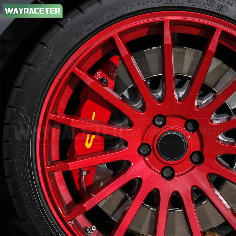 สติกเกอร์คาลิเปอร์เบรครถกันน้ำ6ชิ้นสะท้อนแสง HI TEMP สำหรับ Peugeot 207 3008 5008 2008 106 107 108 205 206 208 RCZ 307 308