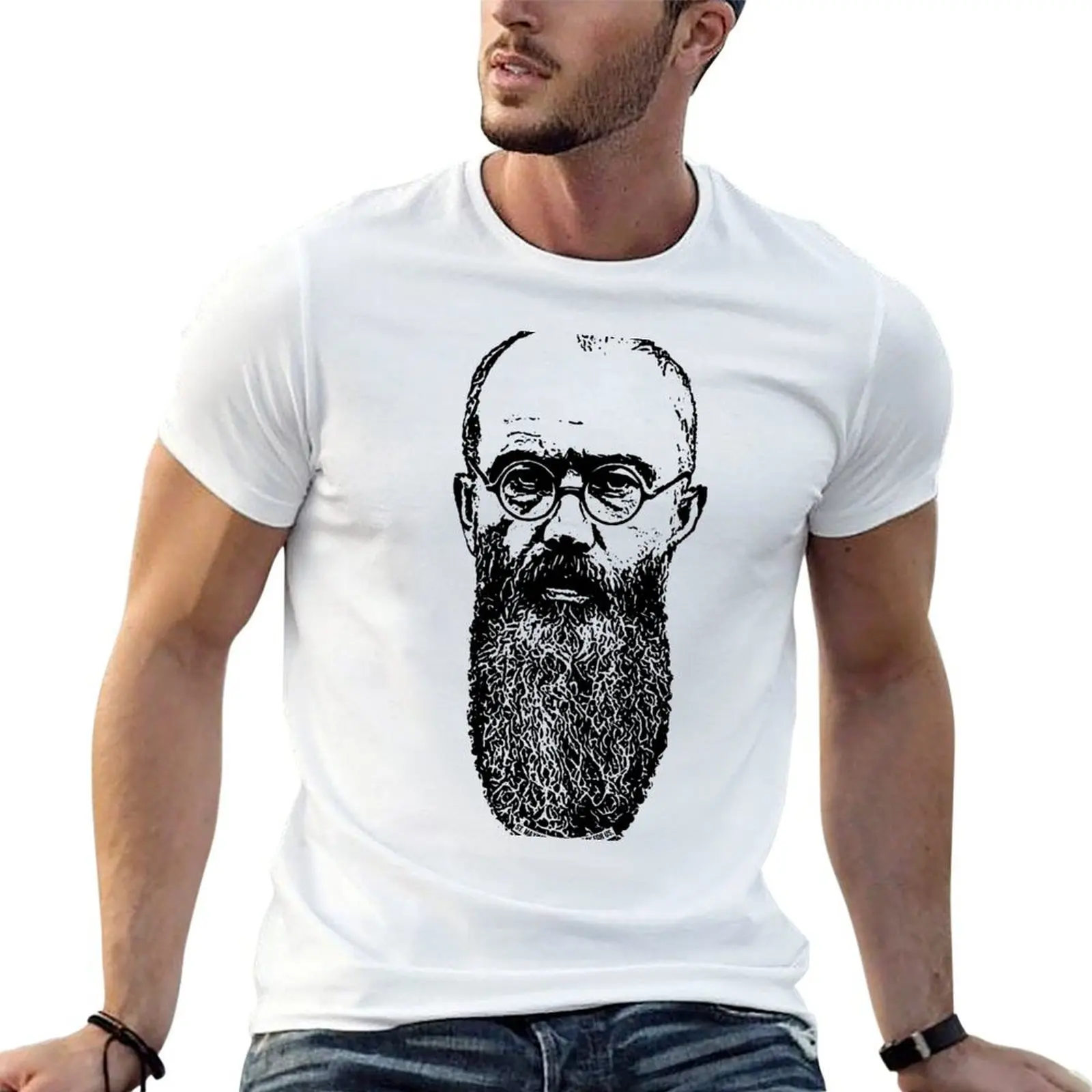 St. Maximilian Kolbe, Pray For Us T-Shirt Art Pattern Printed Casual Top